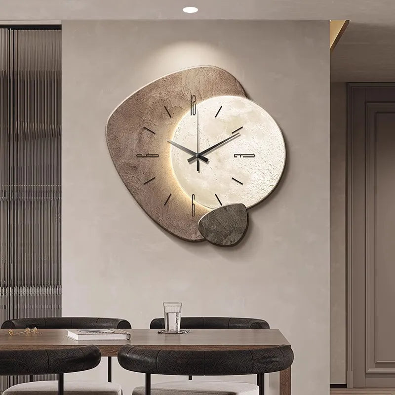 Horloge Murale Luxe Scandinave – Design Moderne avec Éclairage