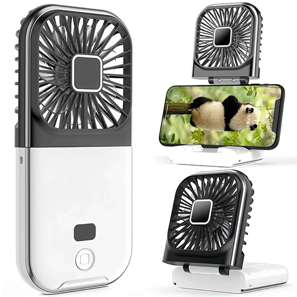 Luftigo Mini Ventilateur USB | Ventilateur compact et rechargeable avec affichage numérique et plusieurs modes de vent