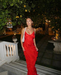 Robe de Soirée Maxi en Chiffon à Volants Romantique