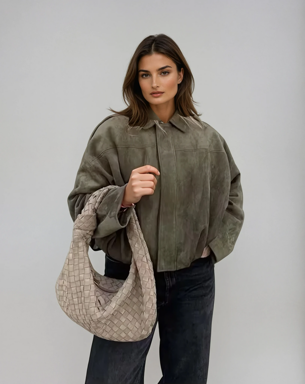 Veste Bomber Vintage Oversized pour Femmes
