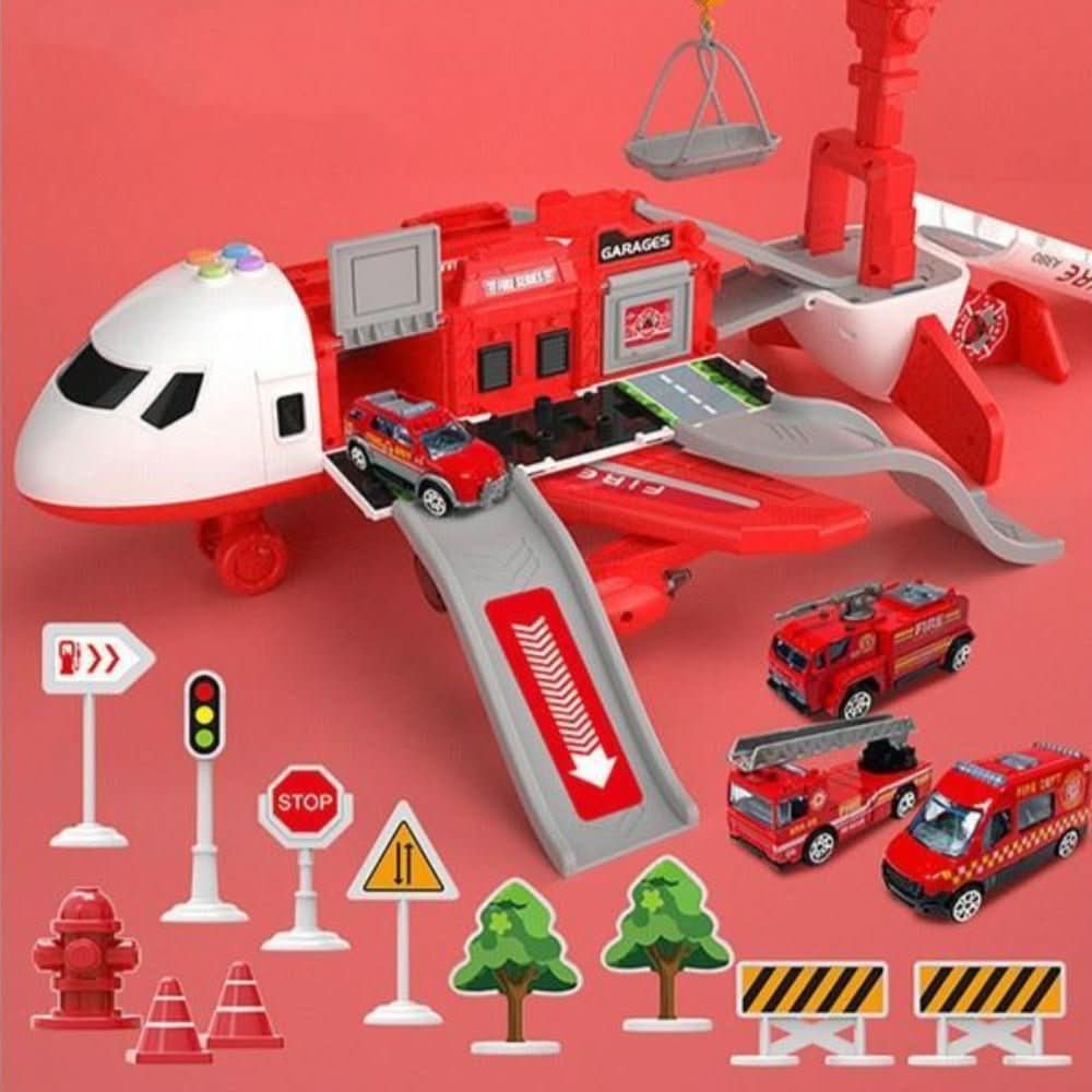 SKYQUEST – Ensemble d'aventure AirPlay avec avion et véhicules pour enfants créatifs