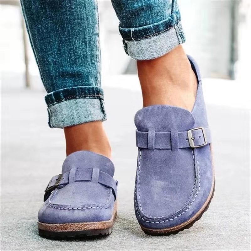 Echoarchiv | Chaussures Plates Ouvertes en Daim pour Femmes