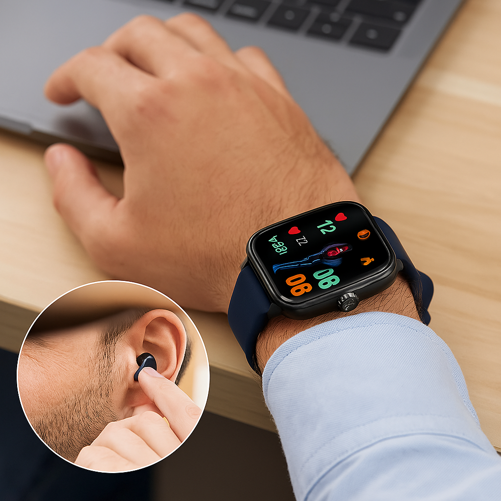Montre connectée pour la santé et le fitness – EKG, Tension artérielle, Mesure du rythme cardiaque – Compatible avec iOS et Android