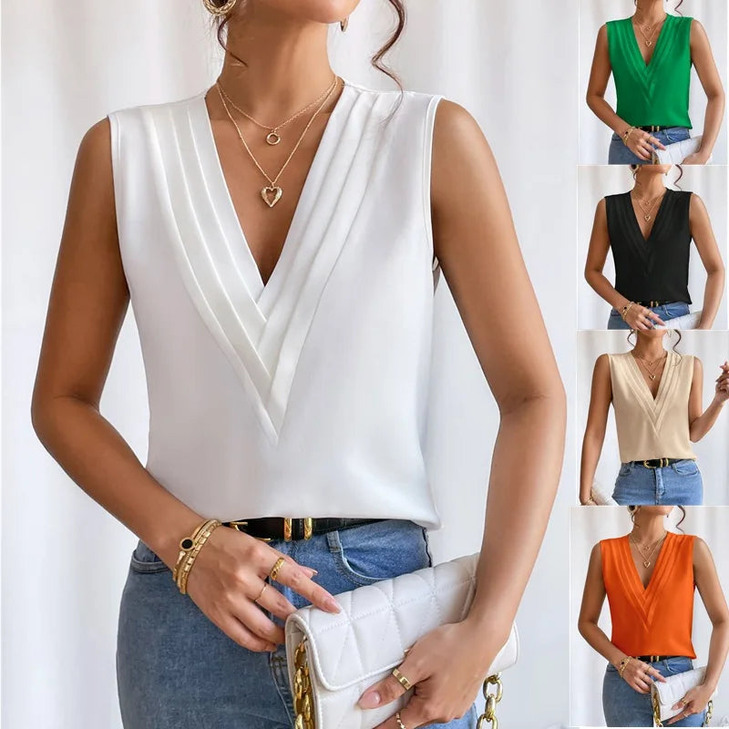 Blouse élégante sans manches
