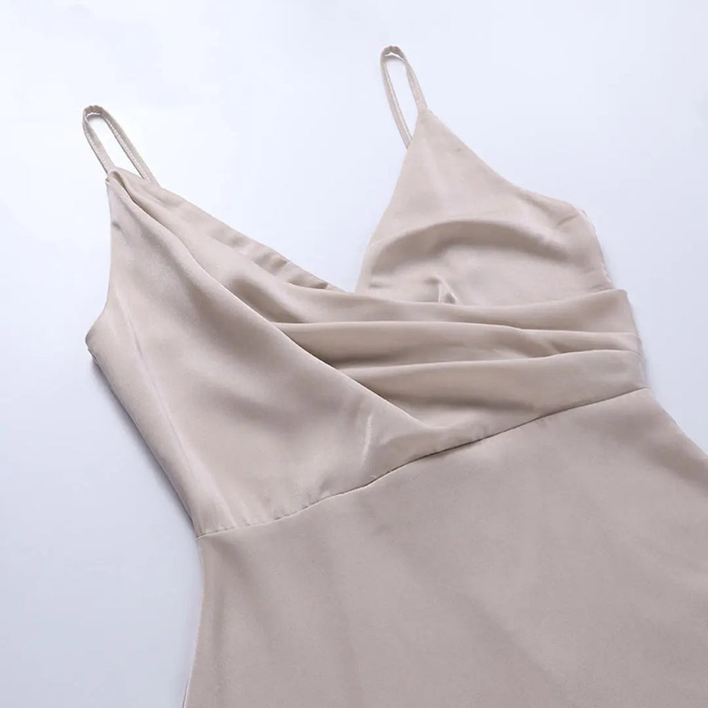 Robe Maxi d'Été Femme | Effet Satin & Fente Haute