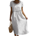 Robe Midi d'Été Femme | Look Lin avec Dentelle & A-Line