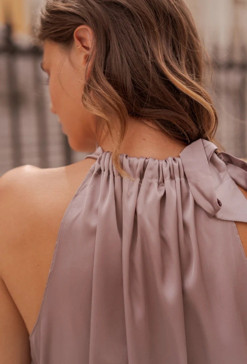 Top d'été Femme | Débardeur avec col volanté et détail nœud
