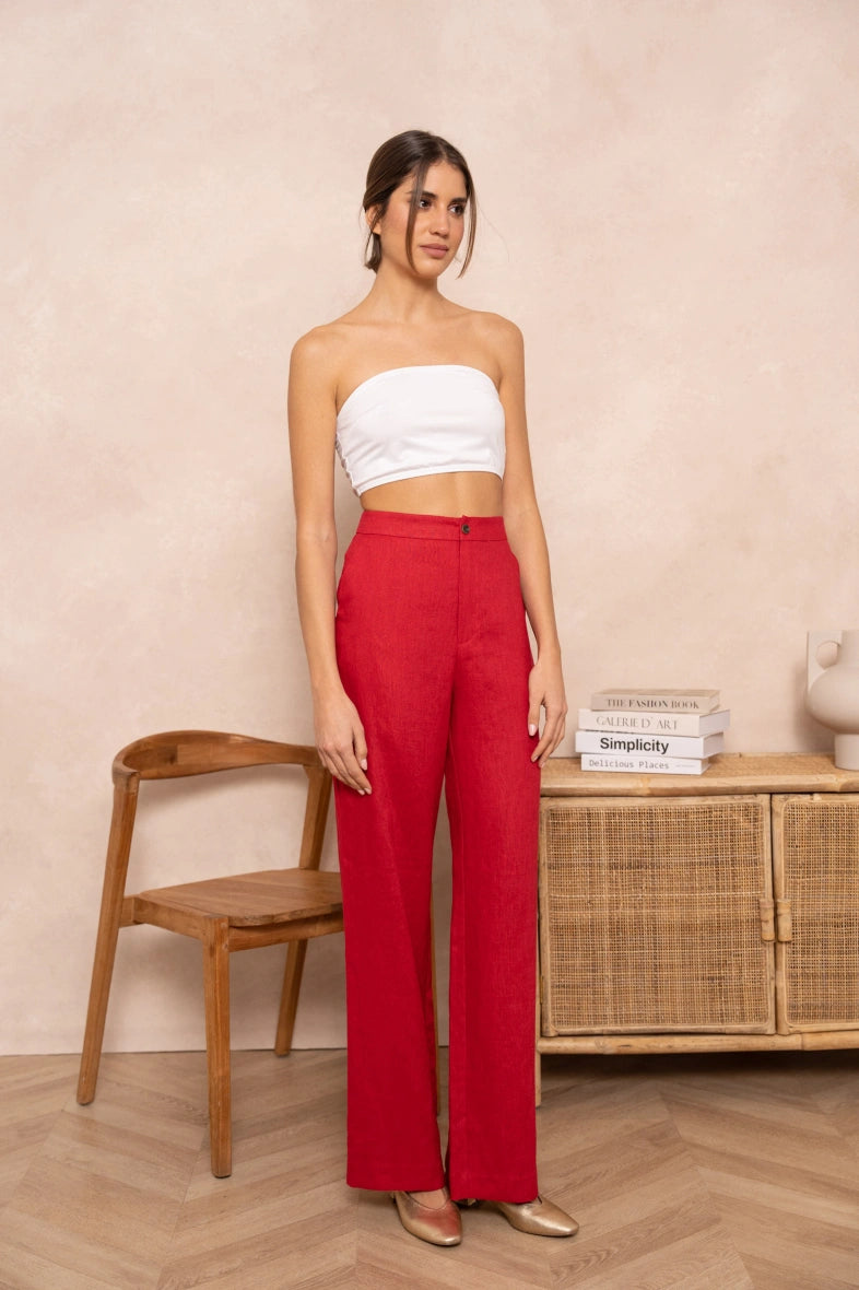 Pantalon d'été Femme | Taille Haute Pattes d'Éléphant & Coupe Droite Élégante