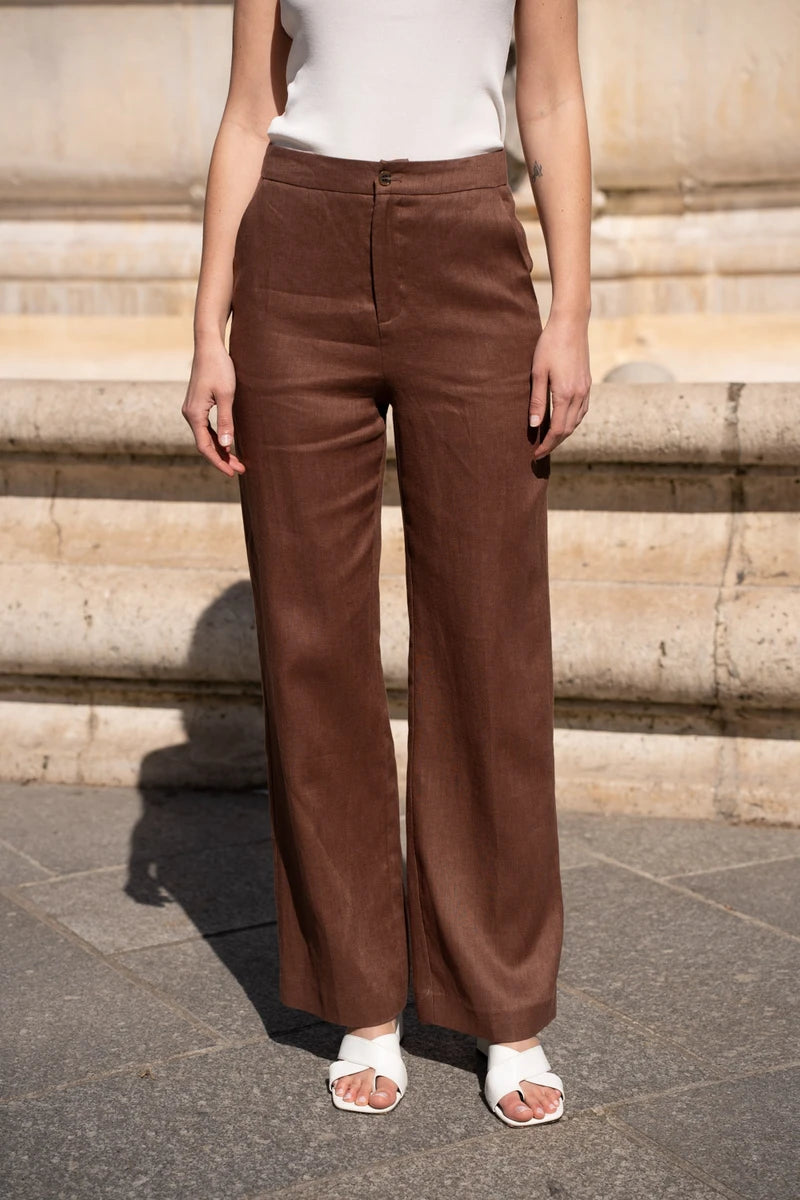 Pantalon d'été Femme | Taille Haute Pattes d'Éléphant & Coupe Droite Élégante