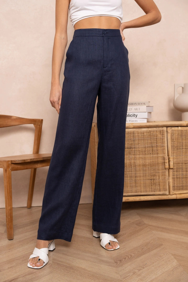 Pantalon d'été Femme | Taille Haute Pattes d'Éléphant & Coupe Droite Élégante