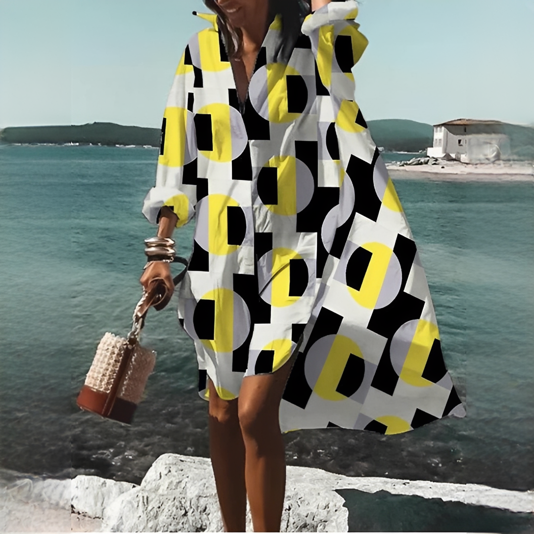 Robe d'été Femme | Imprimé géométrique & Décolleté en V