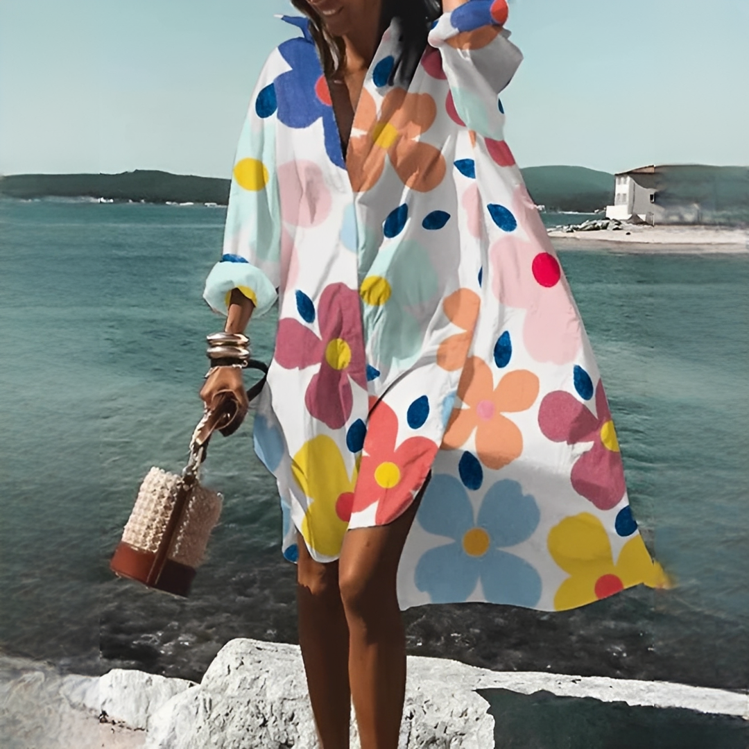 Robe d'été Femme | Imprimé géométrique & Décolleté en V