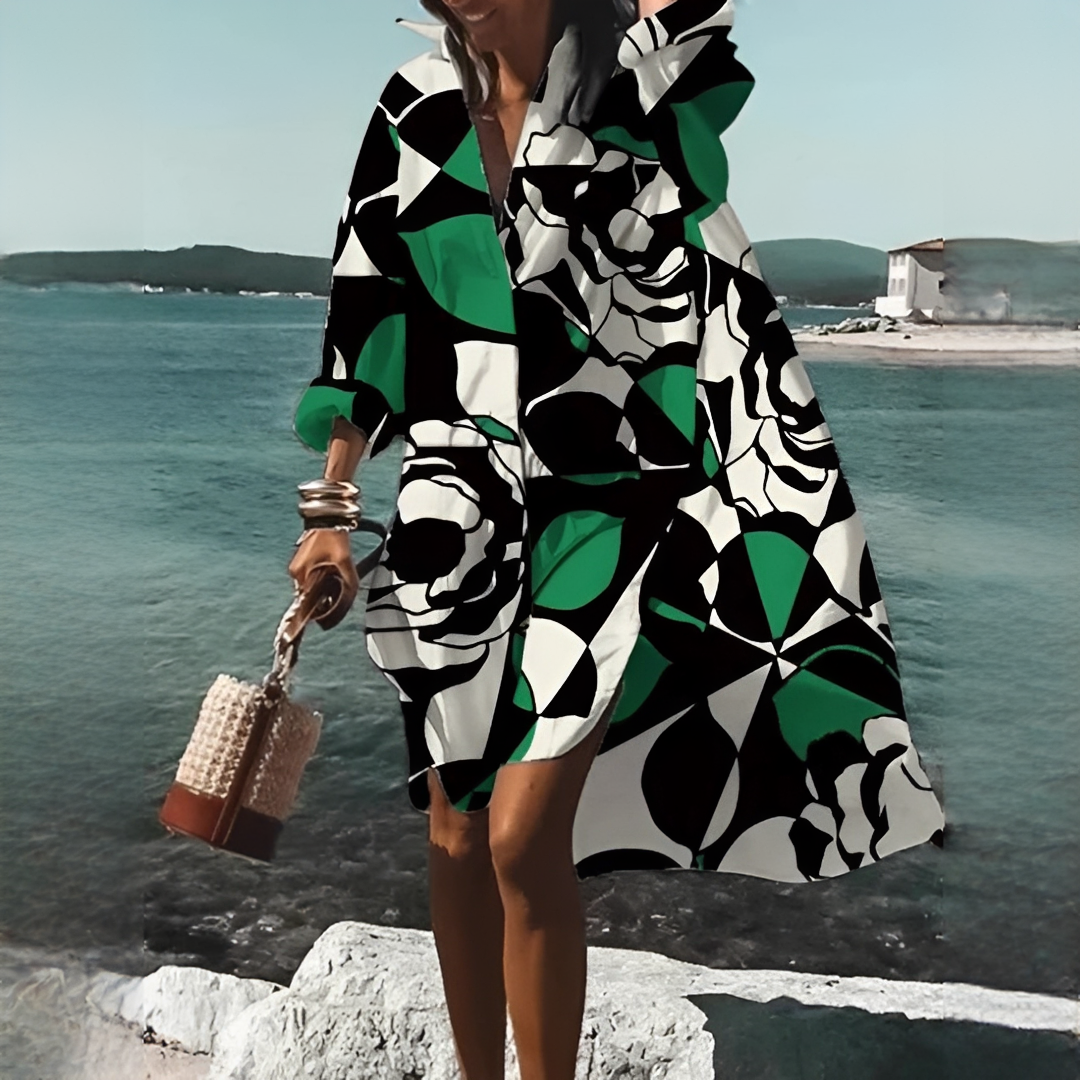 Robe d'été Femme | Imprimé géométrique & Décolleté en V