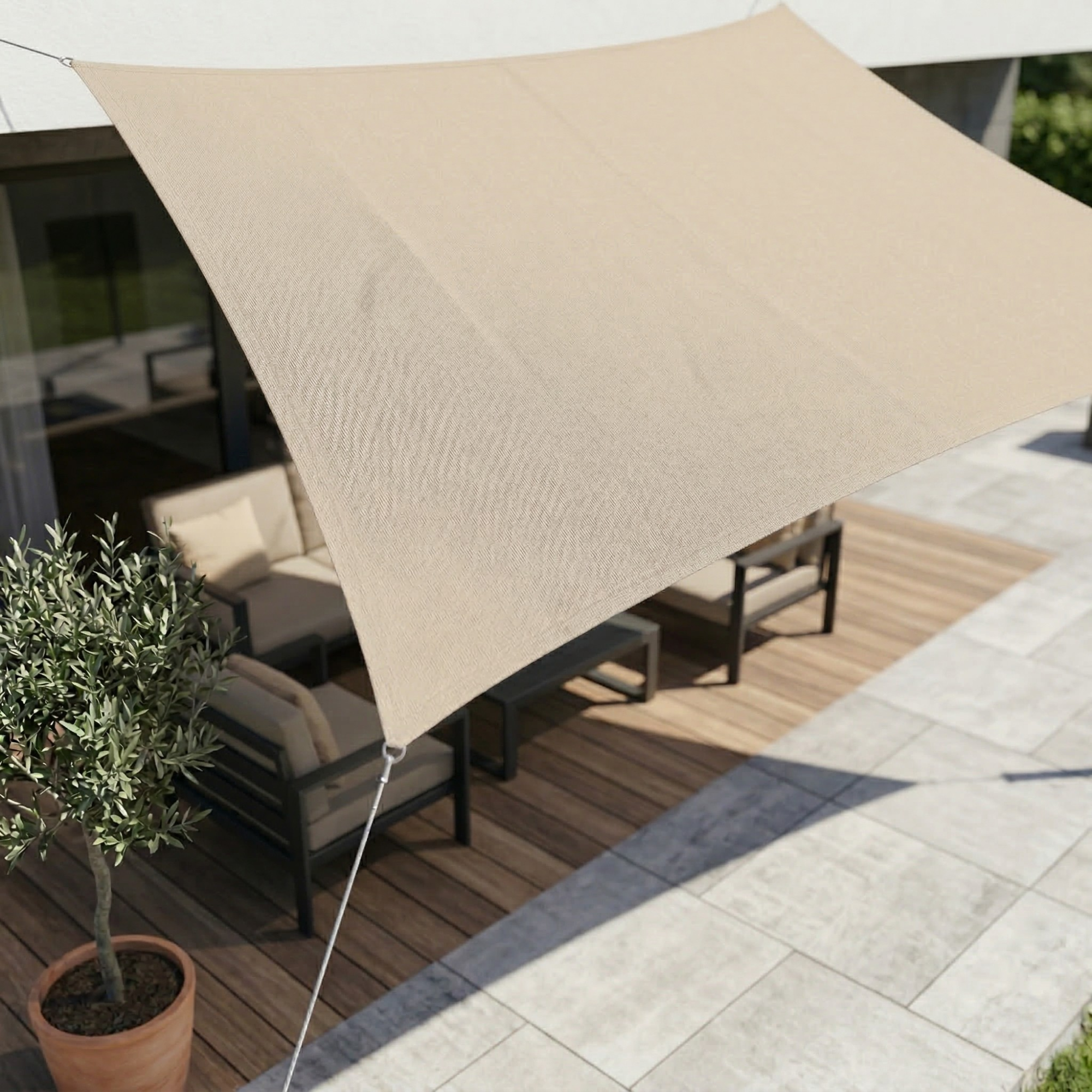 Tissu d'ombrage rectangulaire imperméable | Tissu extérieur imperméable | Protection UV | SkyCover