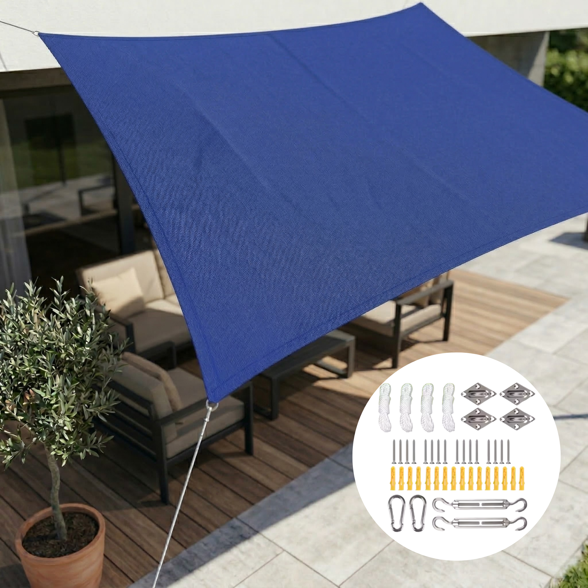 Tissu d'ombrage rectangulaire imperméable | Tissu extérieur imperméable | Protection UV | SkyCover