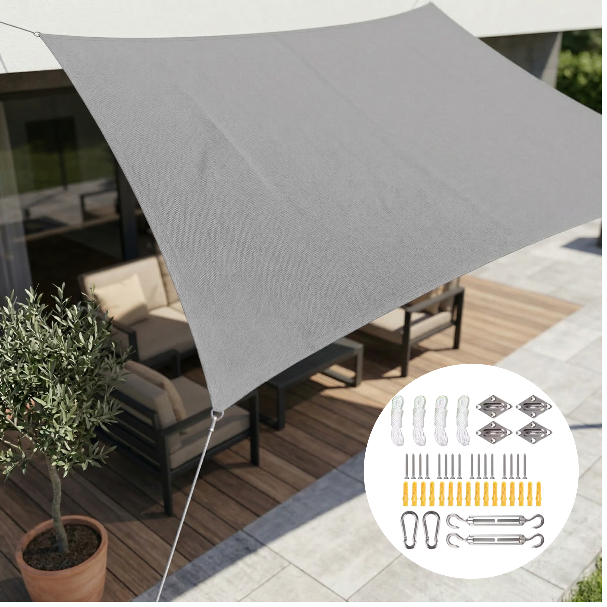 Tissu d'ombrage rectangulaire imperméable | Tissu extérieur imperméable | Protection UV | SkyCover