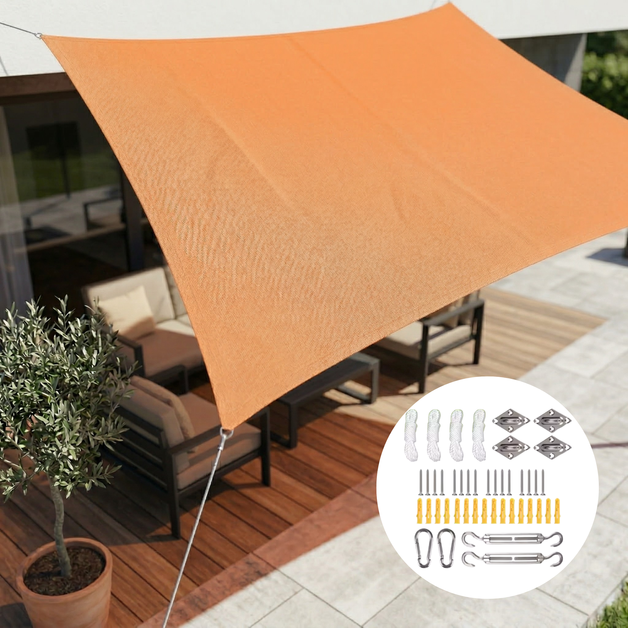 Tissu d'ombrage rectangulaire imperméable | Tissu extérieur imperméable | Protection UV | SkyCover