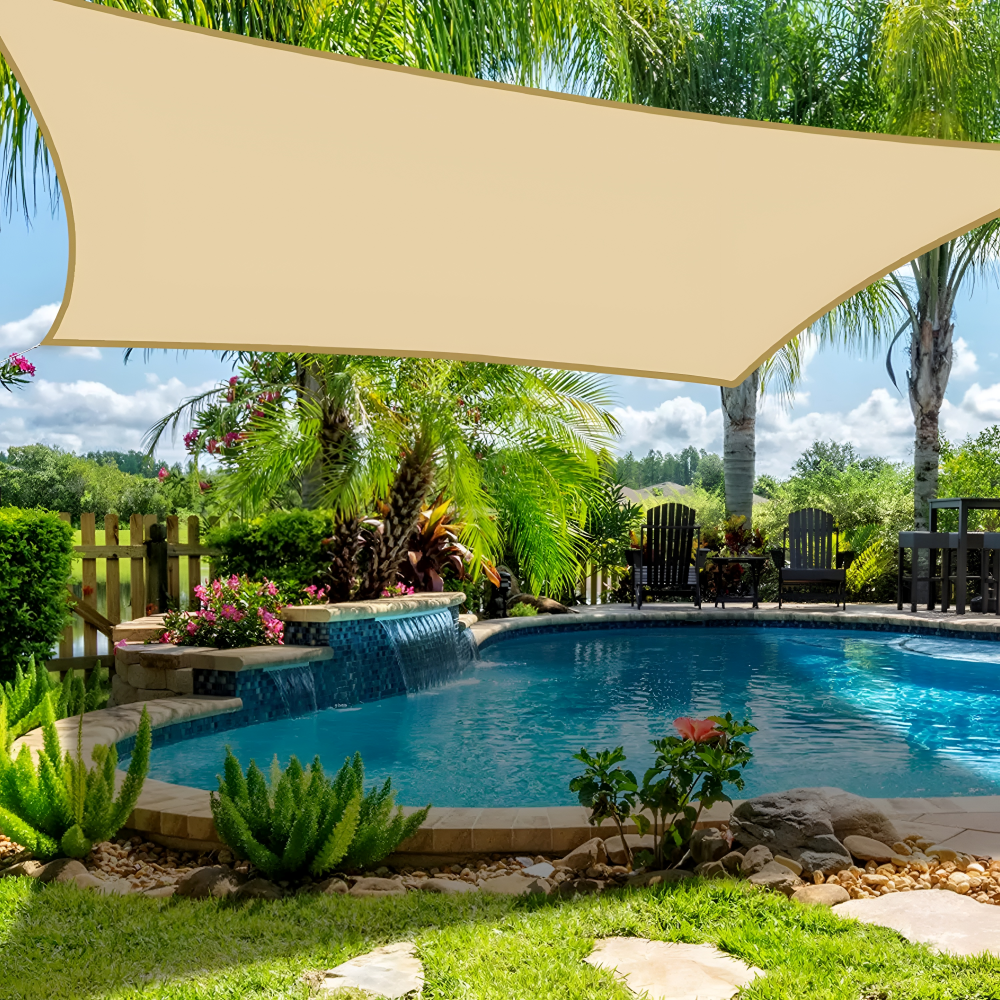 Voile d'ombrage Rectangulaire Imperméable | Tissu d'extérieur Imperméable | Protection UV | SkyCover