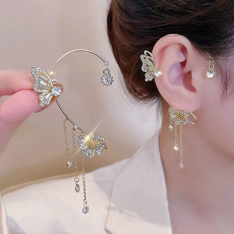 Boucles d'Oreilles Élégantes avec Design Papillon et Zirconia Éblouissante