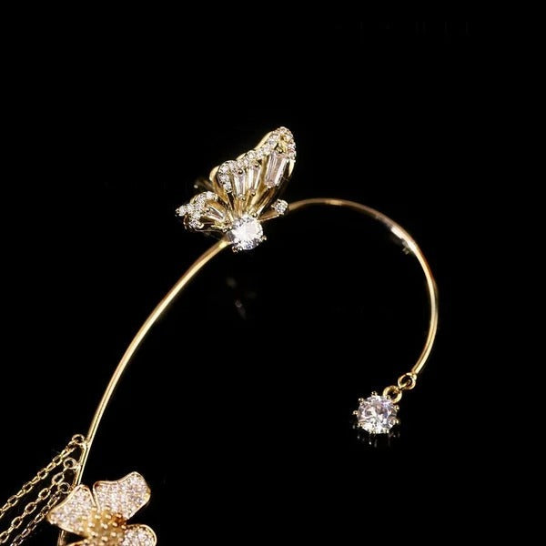Boucles d'Oreilles Élégantes avec Design Papillon et Zirconia Éblouissante