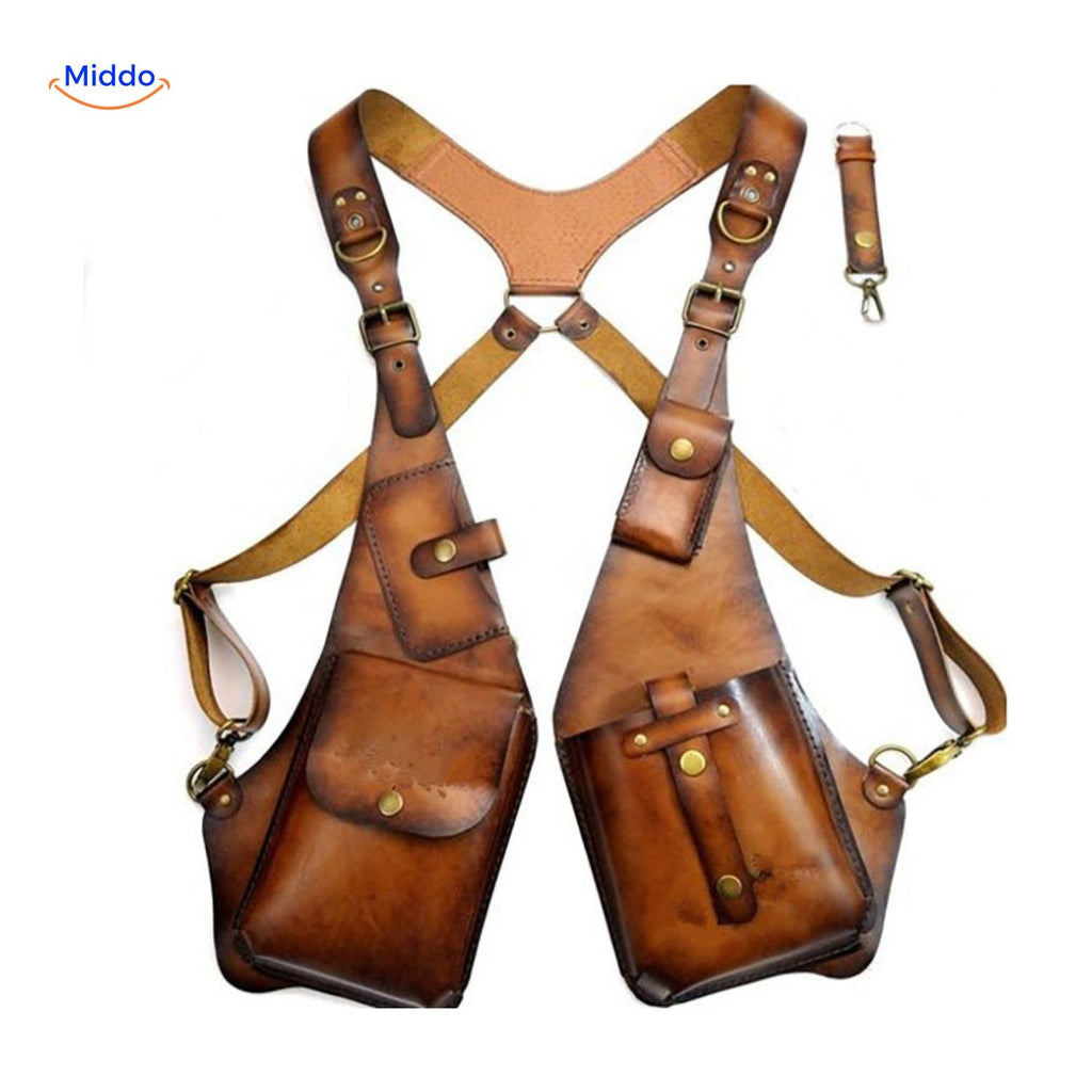 RetroGear Holster Épaule | Holster en cuir polyvalent pour un rangement élégant