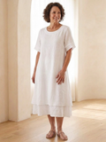 Cressida | Robe Midi à Manches Courtes Superposées