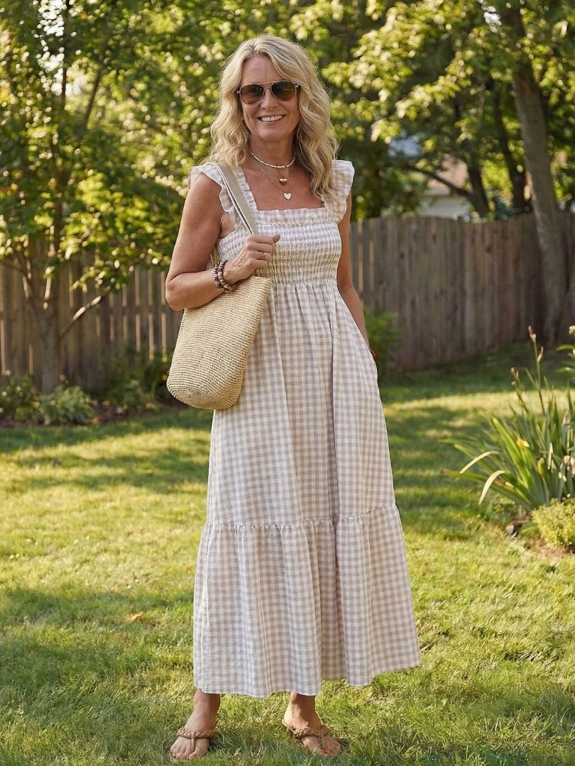 Isolde | Robe Maxi à Manches Volantes et Smockée