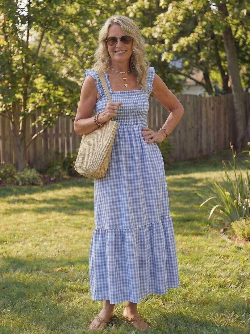 Isolde | Robe Maxi à Manches Volantes et Smockée