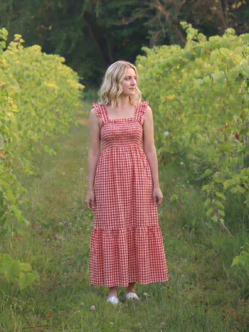 Isolde | Robe Maxi à Manches Volantes et Smockée