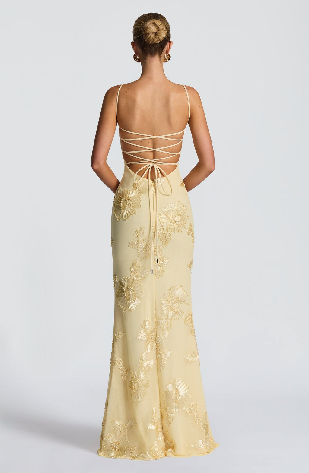 Robe Maxi Corset Invité de Mariage en Jacquard Floral