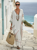 Althea | Robe Maxi à Manches Amples et Col V avec Poches