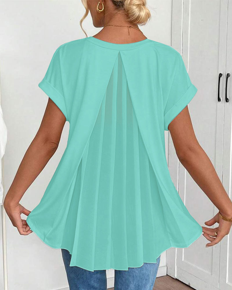 Top Femme | Détail Plissé au Dos & Chic d'Été Élégant