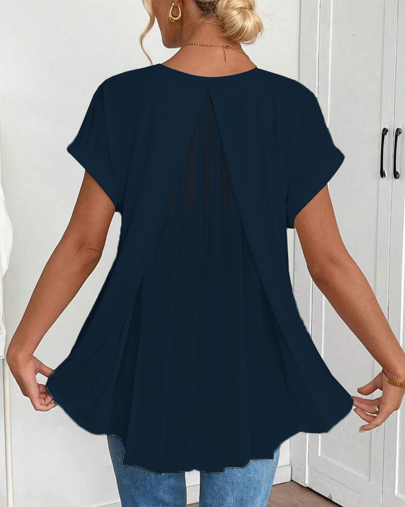 Top Femme | Détail Plissé au Dos & Chic d'Été Élégant
