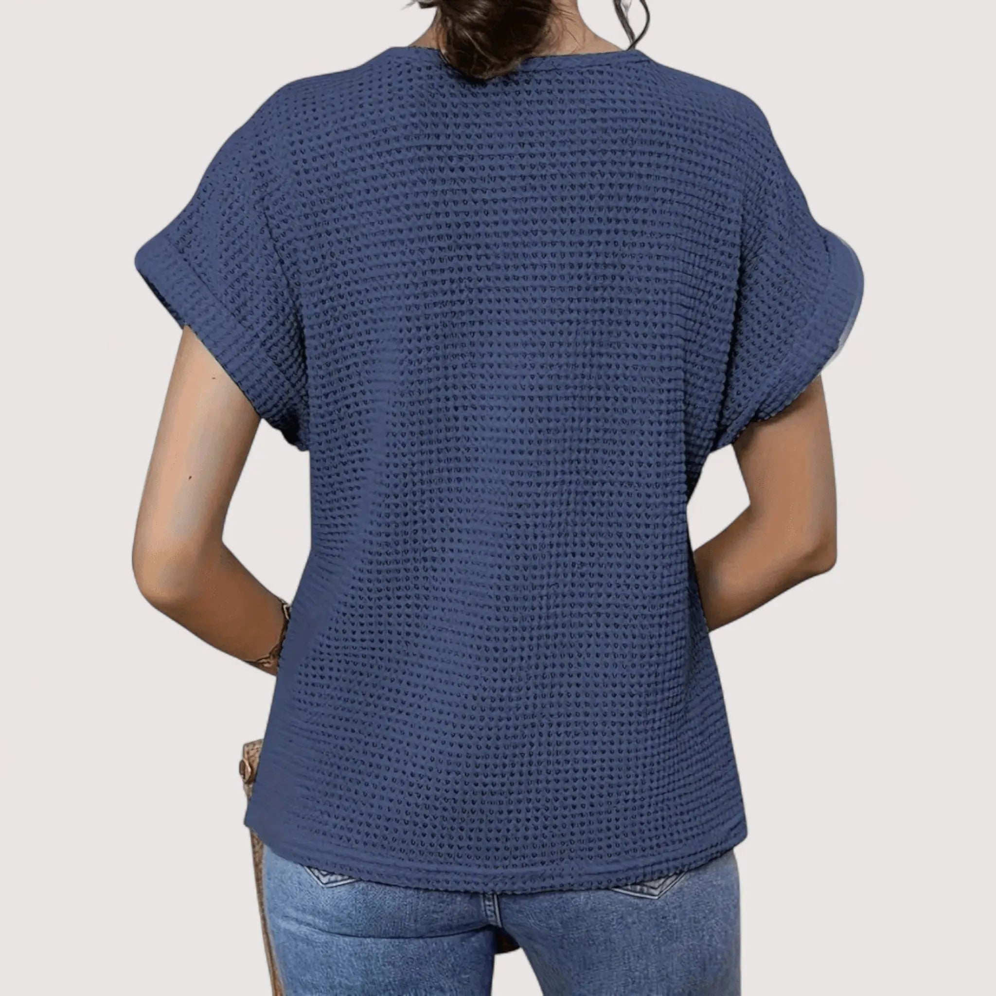 Haut Femme | Détail en Dentelle & Texture Waffle