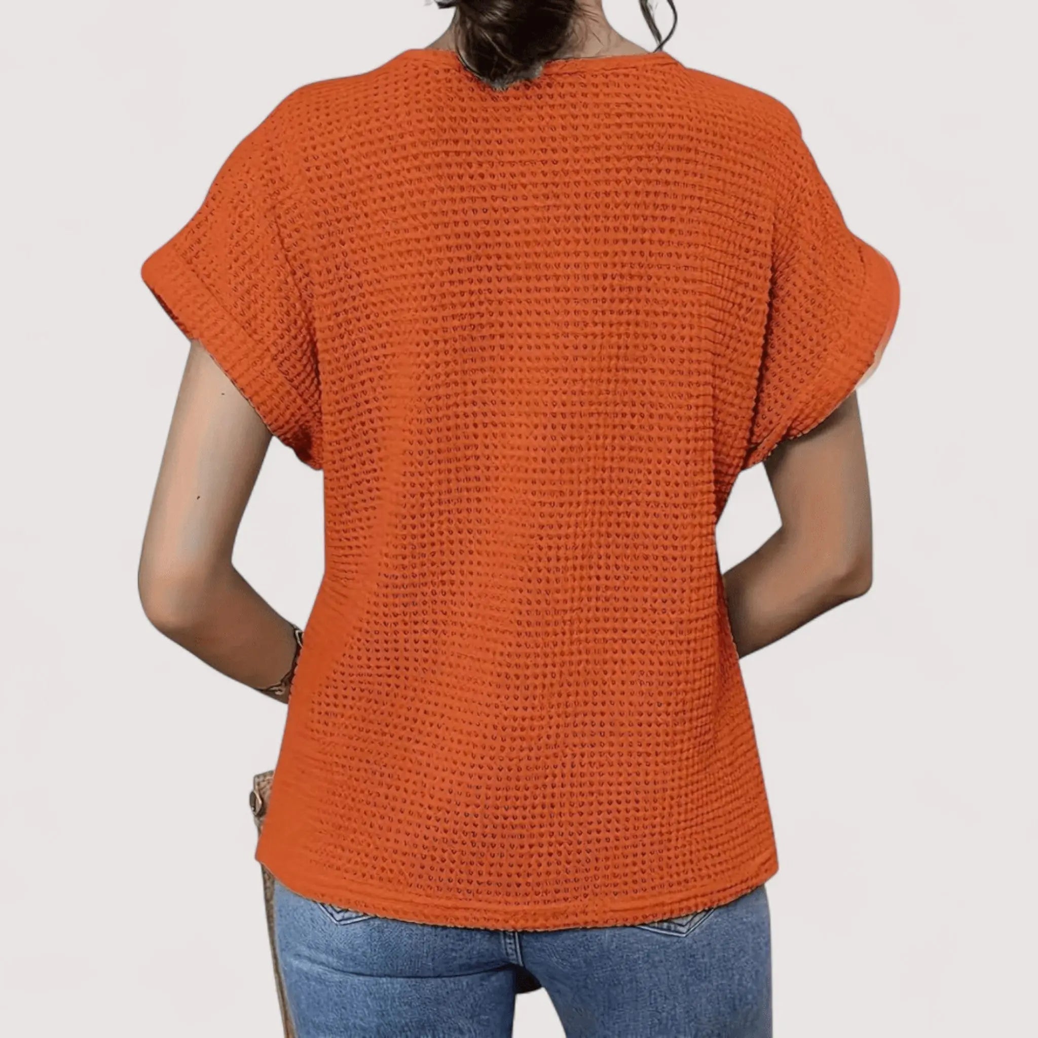 Haut Femme | Détail en Dentelle & Texture Waffle
