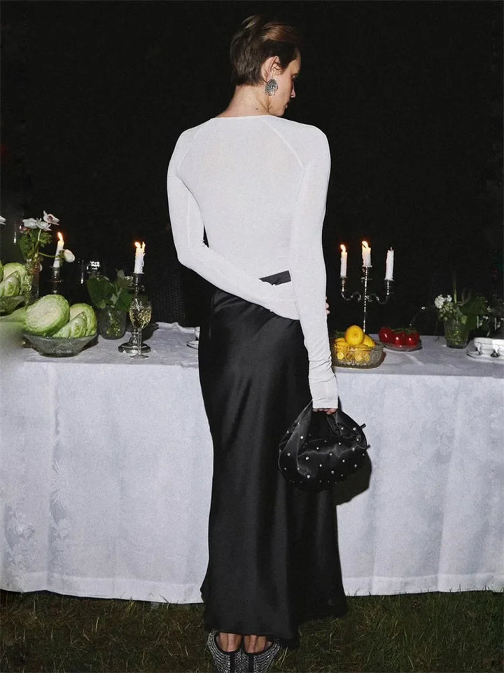 Jupe maxi élégante en satin