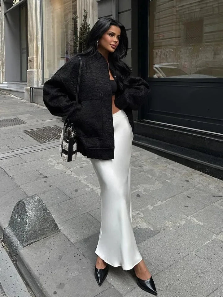 Jupe maxi élégante en satin