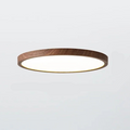 Lampe de Plafond Circulaire Moderne avec Éclairage LED Réglable en Couleur Noyer Chaud pour Salon et Chambre