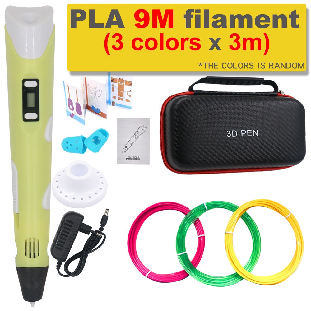 Stylo de dessin 3D DIY avec 200M de filament PLA, cadeau pour enfants