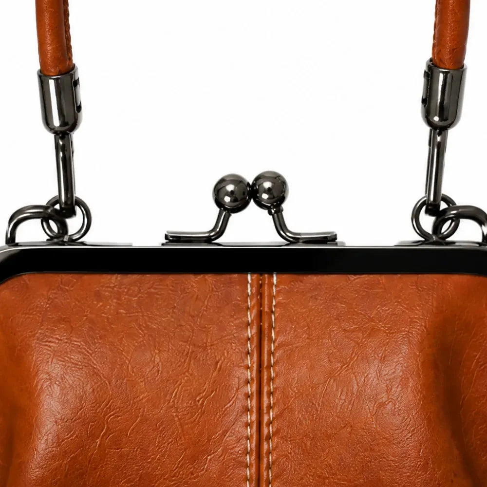 Marenza – Sac bandoulière vintage à fermeture à clip avec poignée supérieure