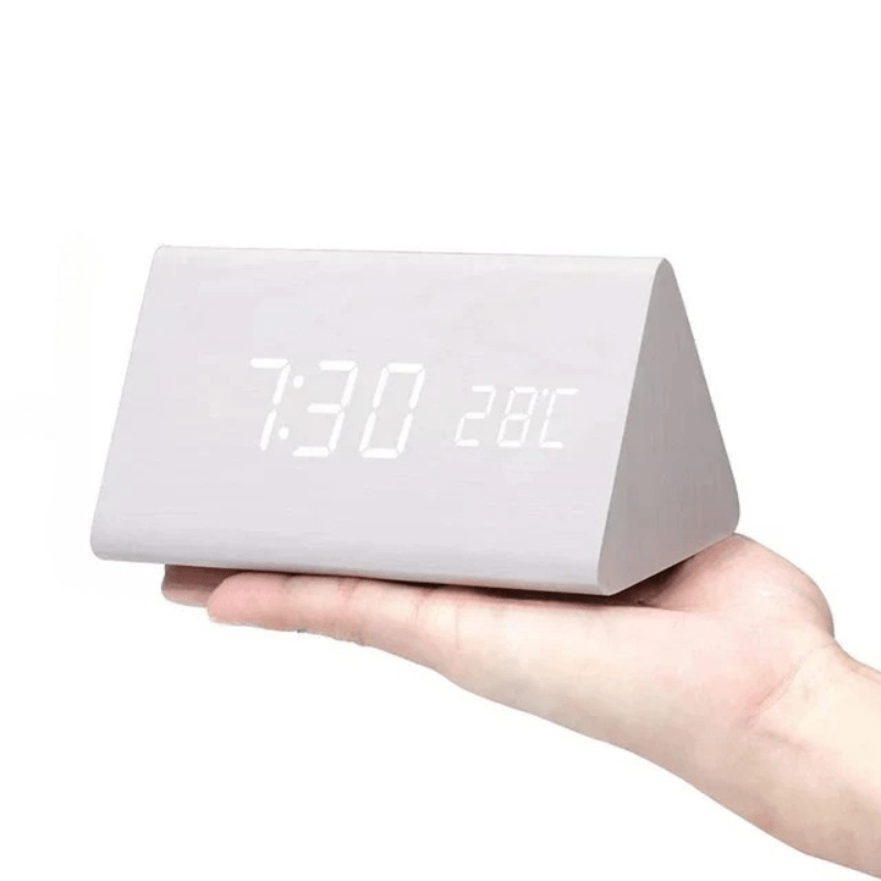 WoodSense Horloge LED en Bois – Commandée par la voix & Élégante pour chaque pièce