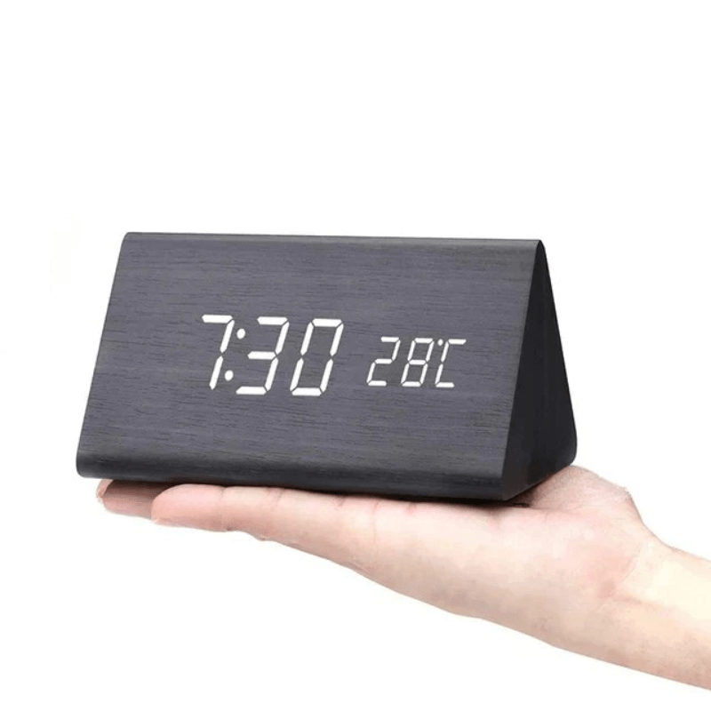 WoodSense Horloge LED en Bois – Commandée par la voix & Élégante pour chaque pièce