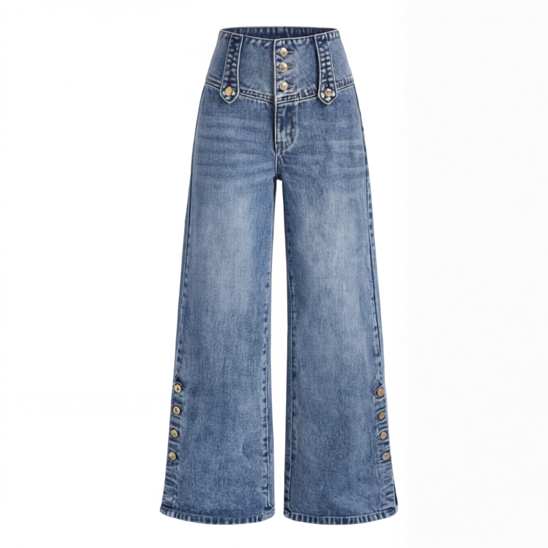 Revelle – Jean large à boutons rétro