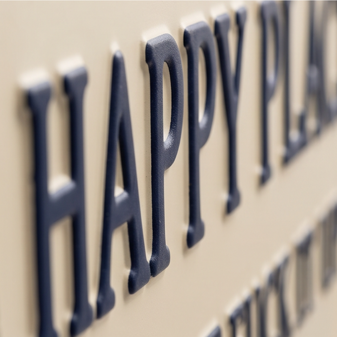 Hollyfield – Panneau en métal vintage "Happy Place"