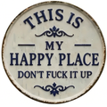 Hollyfield – Panneau en métal vintage "Happy Place"