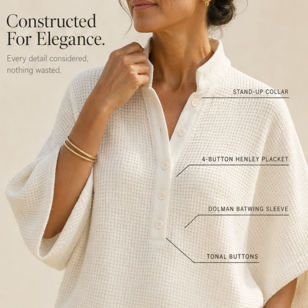 Vienelle – Ensemble Deux Pièces en Tricot Waffle pour Femmes