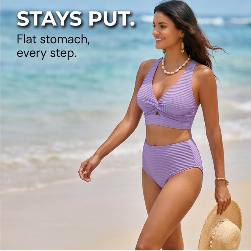 Mara – Bikini sculptant côtelé pour femmes avec couverture