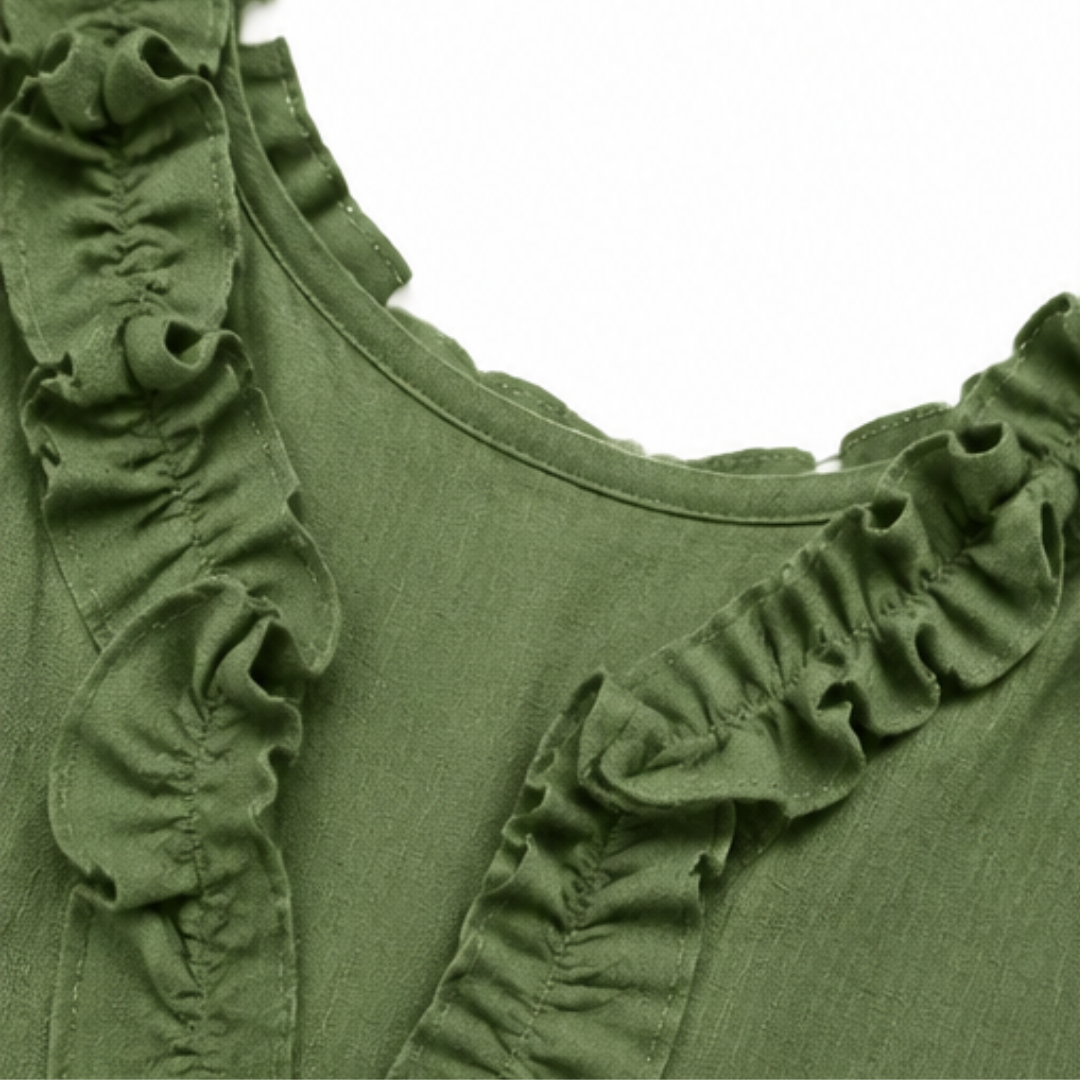 Veluna – Robe Midi Femme à Volants avec Poches