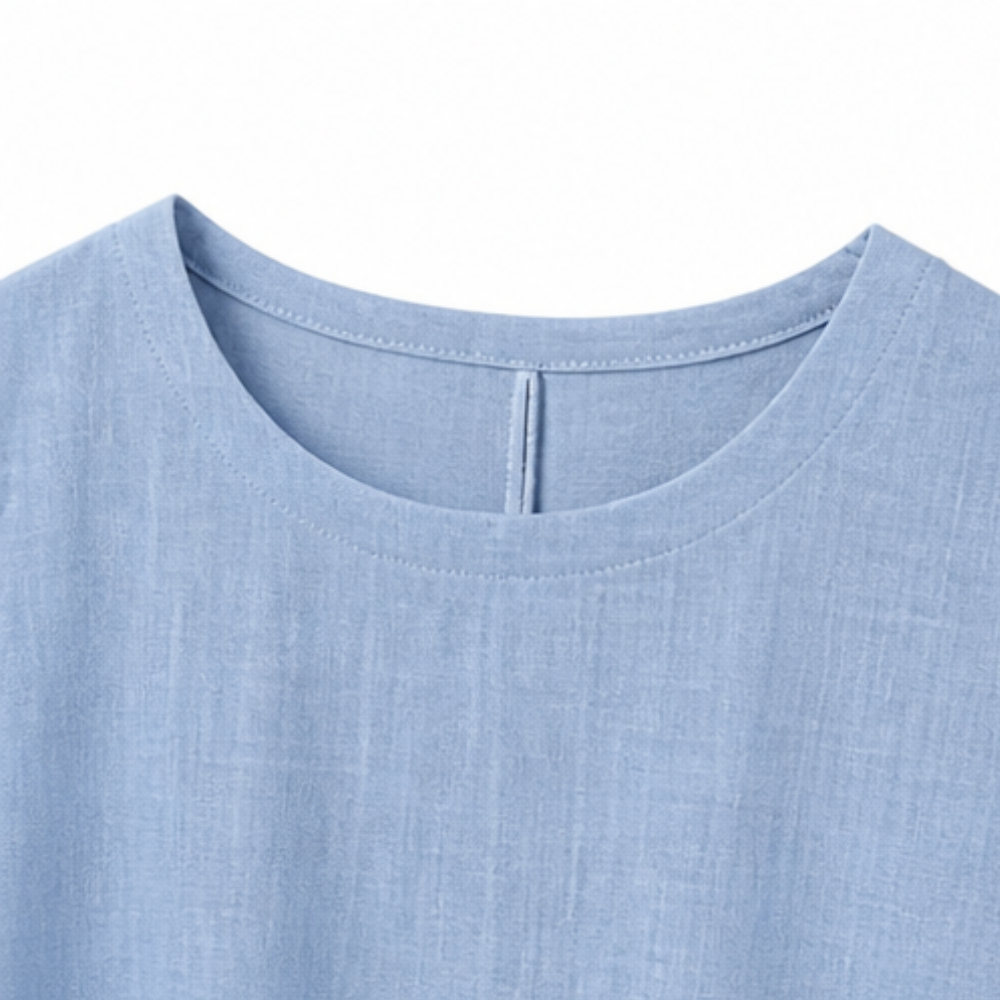 Lunavia – Robe midi asymétrique en coton-lin pour femmes