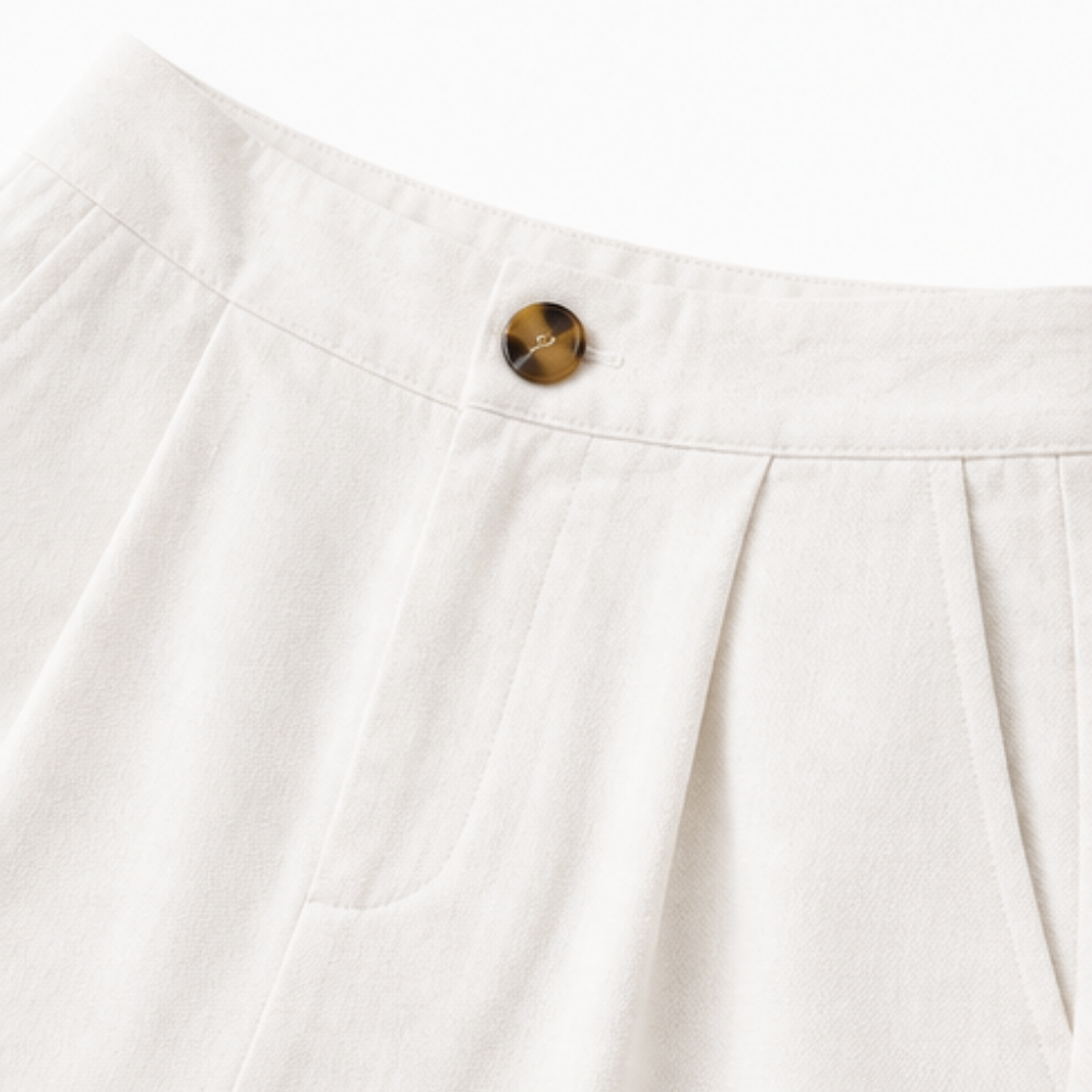 Lunavia – Pantalon drapé large à taille haute pour femmes